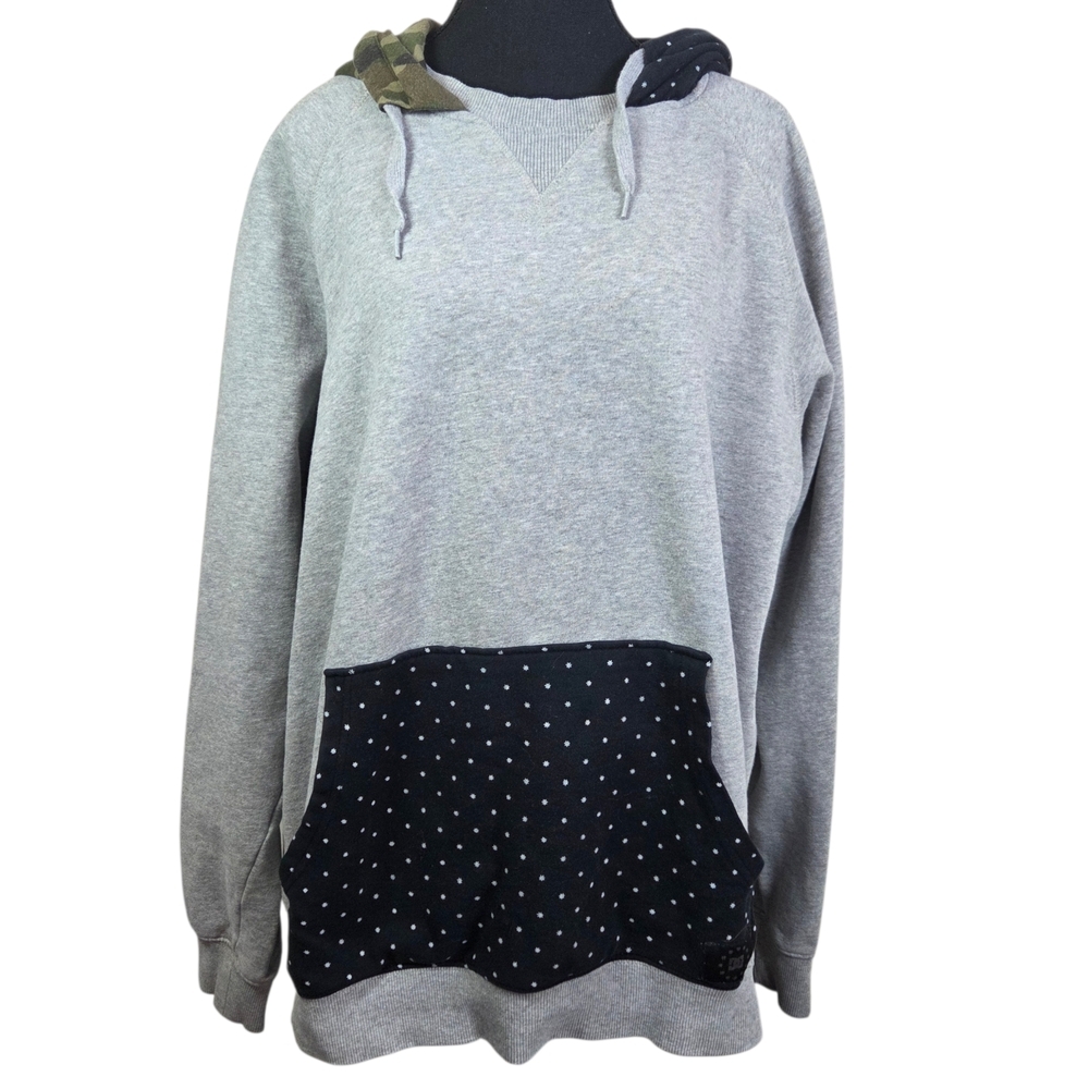 DC Gray and Black Polka Dot/Camo Pullover Goodie Size XXL